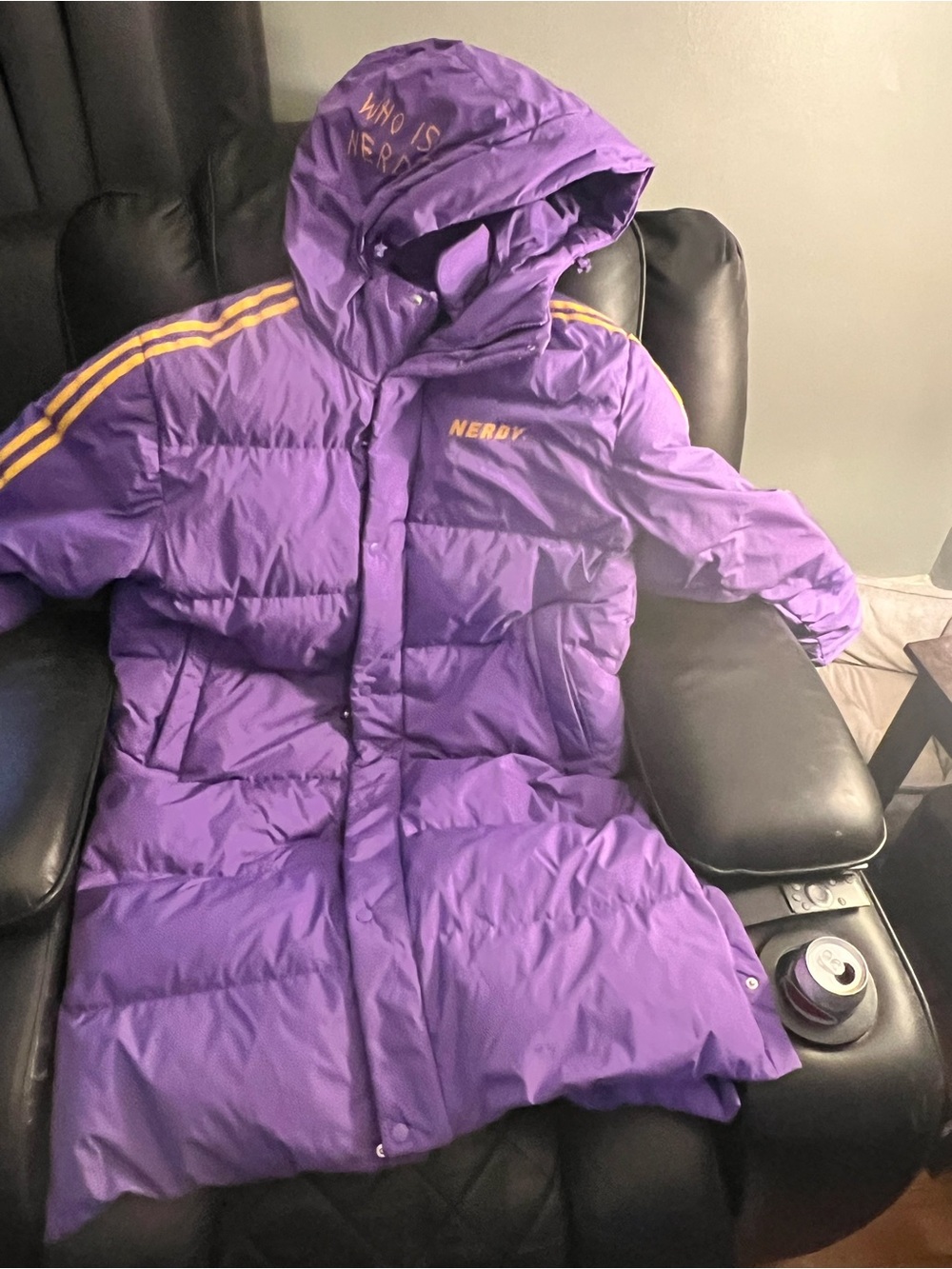 Purple Long Puffer Coat by Nerdy, Oversized Winter Jacket, Korean Streetwear